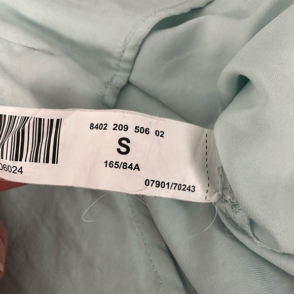 Stradivarius Women Short Sleeve Mint Green Front Zipper High Low Top Size S - Picture 7 of 10